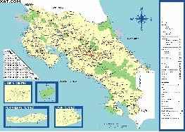 Kostarykaska mapa z Ministerstwa Turystyki